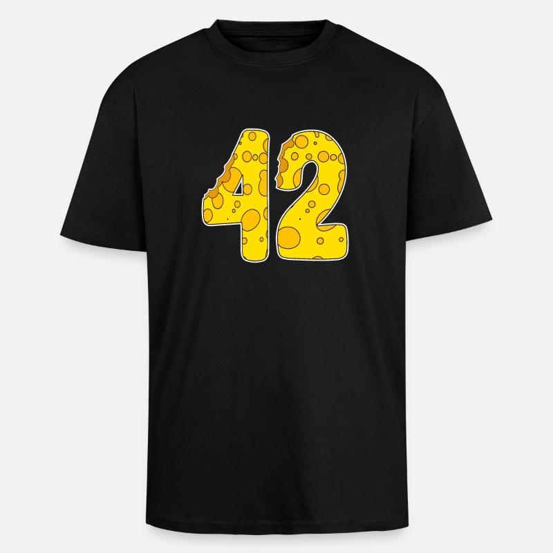 42 ans de Lustig Käse - T-shirt unisexe oversize épais - noir