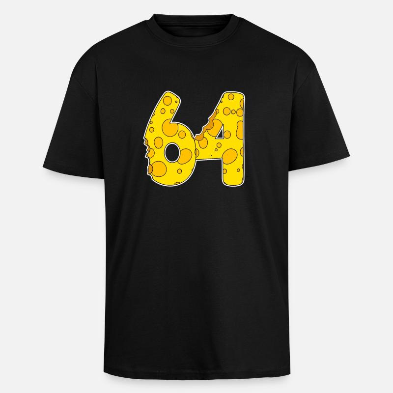 64 ans de Lustig Käse - T-shirt unisexe oversize épais - noir