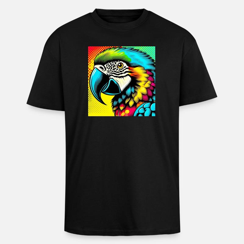 Papagei Pop Art - Oversized Heavyweight Unisex T-Shirt - Schwarz