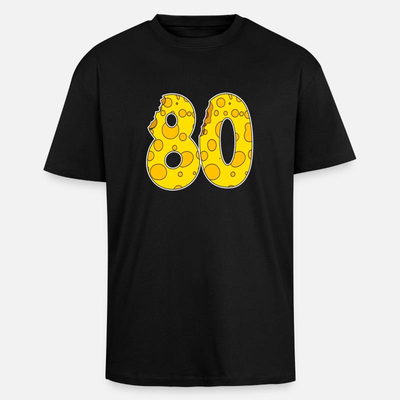 80 ans de fromage Lustig - T-shirt unisexe oversize épais - noir