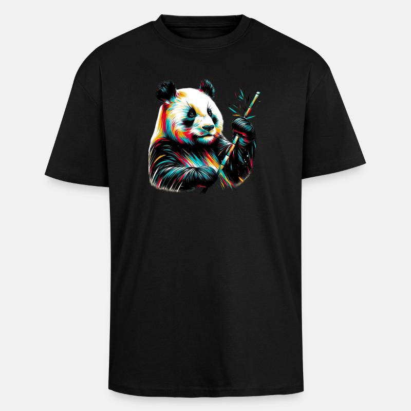 Panda - Unisex Oversized Heavyweight T-shirt - black