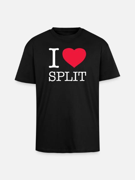 I LOVE SPLIT Croatia Kroatien - Unisex Oversized Heavyweight T-shirt - black