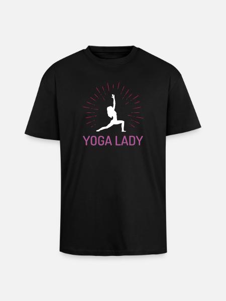 Yoga Mädchen - Oversized Heavyweight Unisex T-Shirt - Schwarz