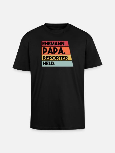 Ehemann Papa Reporter Held - Oversized Heavyweight Unisex T-Shirt - Schwarz