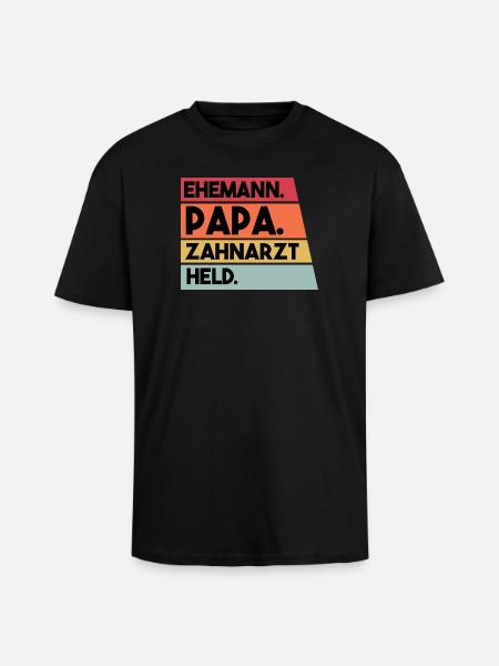 Ehemann Papa Beruf Zahnarzt Held - Oversized Heavyweight Unisex T-Shirt - Schwarz