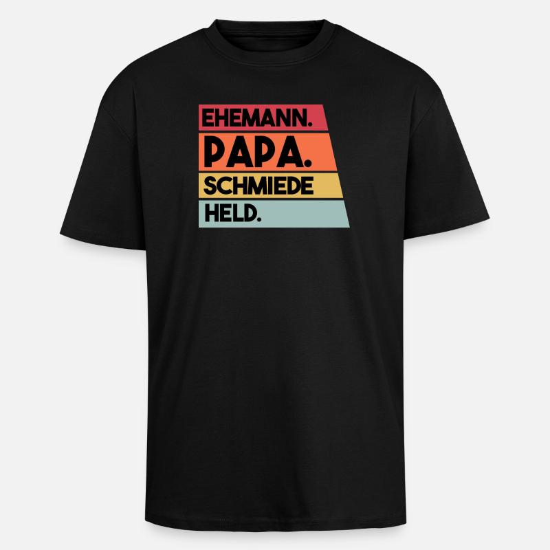 Ehemann Papa Schmiede Held - Oversized Heavyweight Unisex T-Shirt - Schwarz