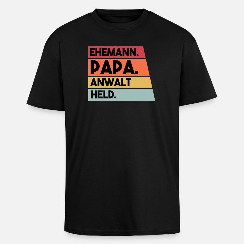 Ehemann Papa Anwalt Held - Oversized Heavyweight Unisex T-Shirt - Schwarz