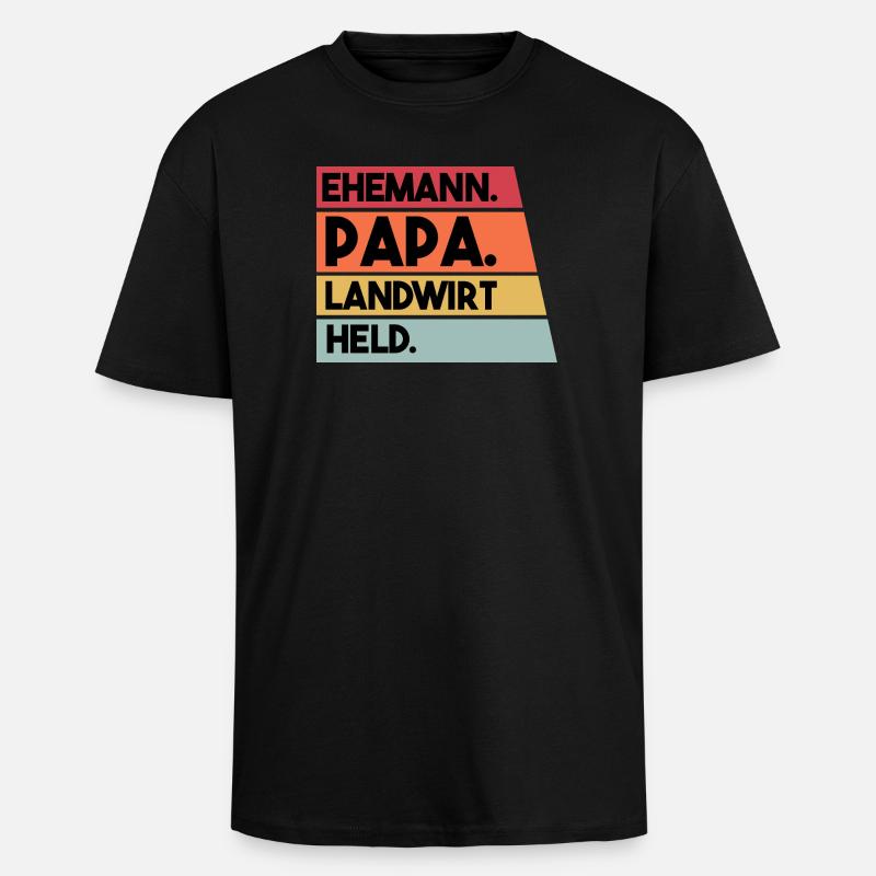 Ehemann Papa Landwirt Held - Oversized Heavyweight Unisex T-Shirt - Schwarz