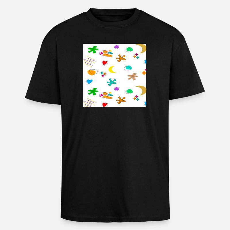 Pattern1 - Unisex Oversized Heavyweight T-shirt - black