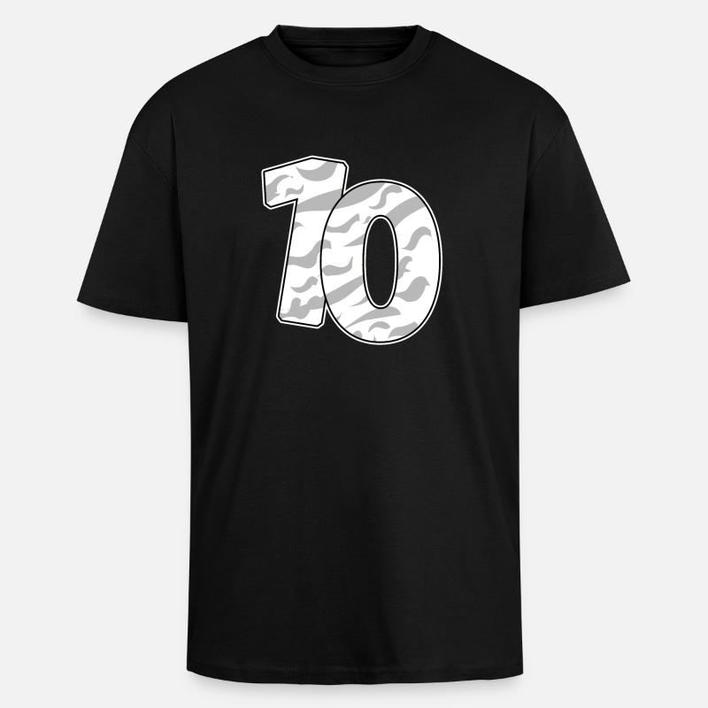 10 - Oversized Heavyweight Unisex T-Shirt - Schwarz