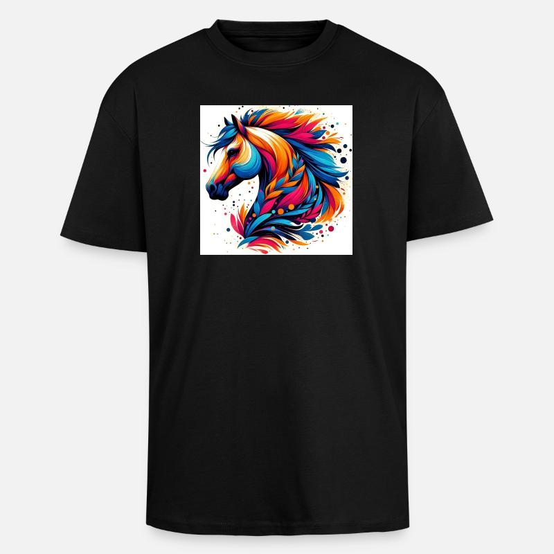 Cheval - T-shirt unisexe oversize épais - noir
