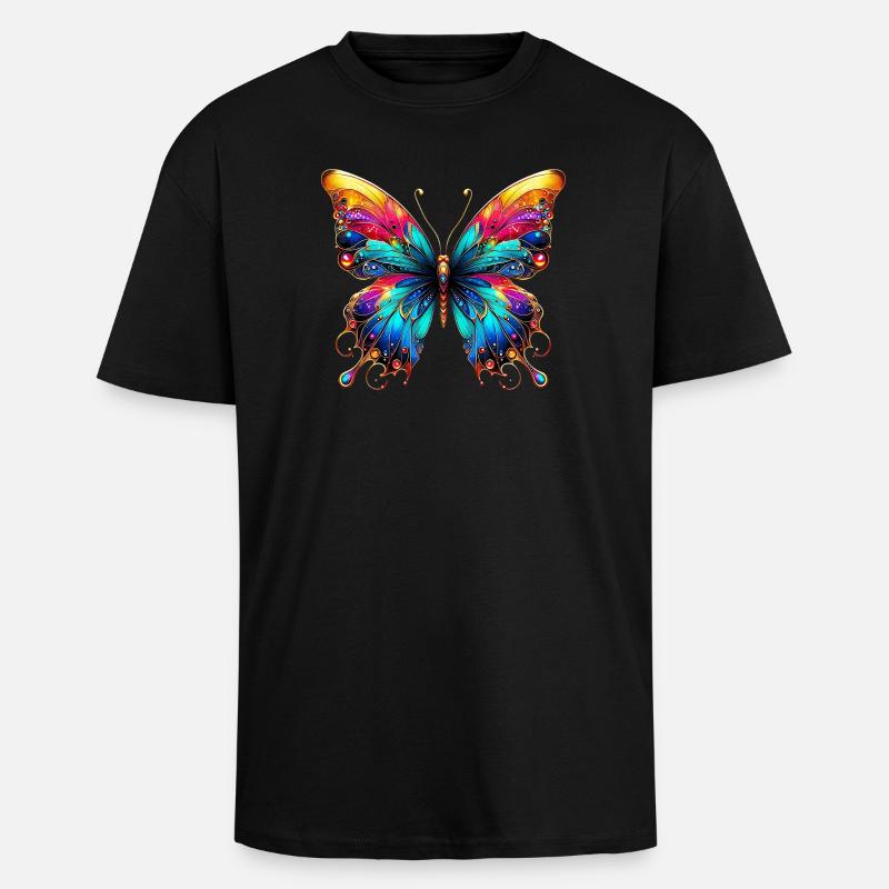 Papillon - T-shirt unisexe oversize épais - noir