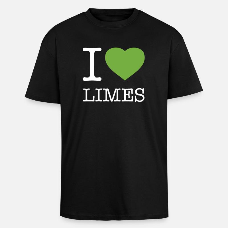 J’ADORE LES CITRONS VERTS - T-shirt unisexe oversize épais - noir