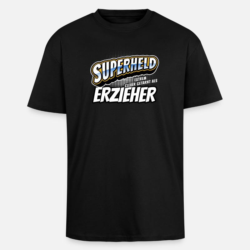 Superheld, clever getarnt als Erzieher - Oversized Heavyweight Unisex T-Shirt - Schwarz