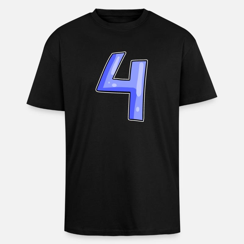 4 - Four - Unisex Oversized Heavyweight T-shirt - black