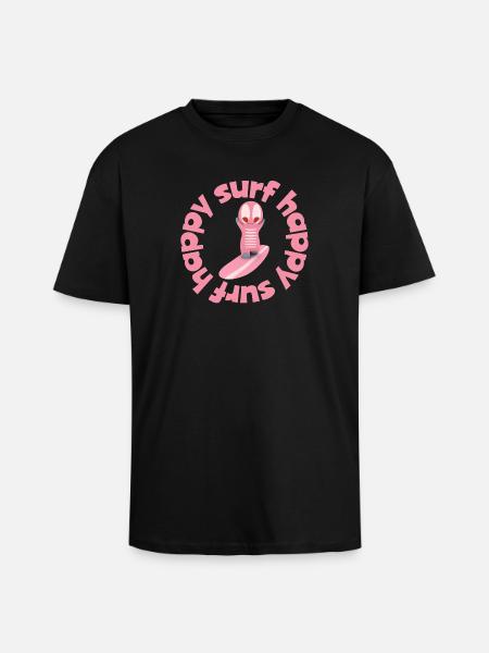 Cute Surf Kawaii Figure - Unisex Oversized Heavyweight T-shirt - black