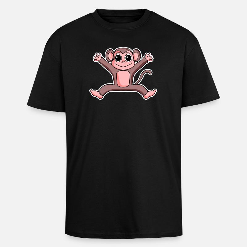 Singe - T-shirt unisexe oversize épais - noir