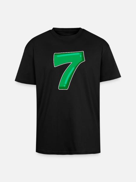 Number 7 Number - Unisex Oversized Heavyweight T-shirt - black