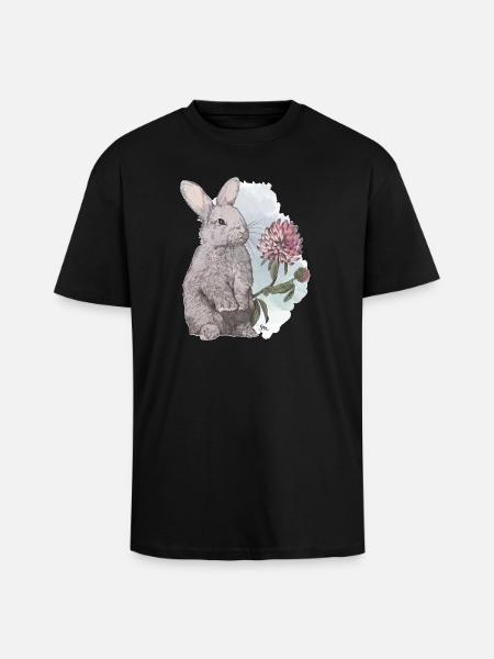 Veganuary 2024 Rabbit - Unisex Oversized Heavyweight T-shirt - black