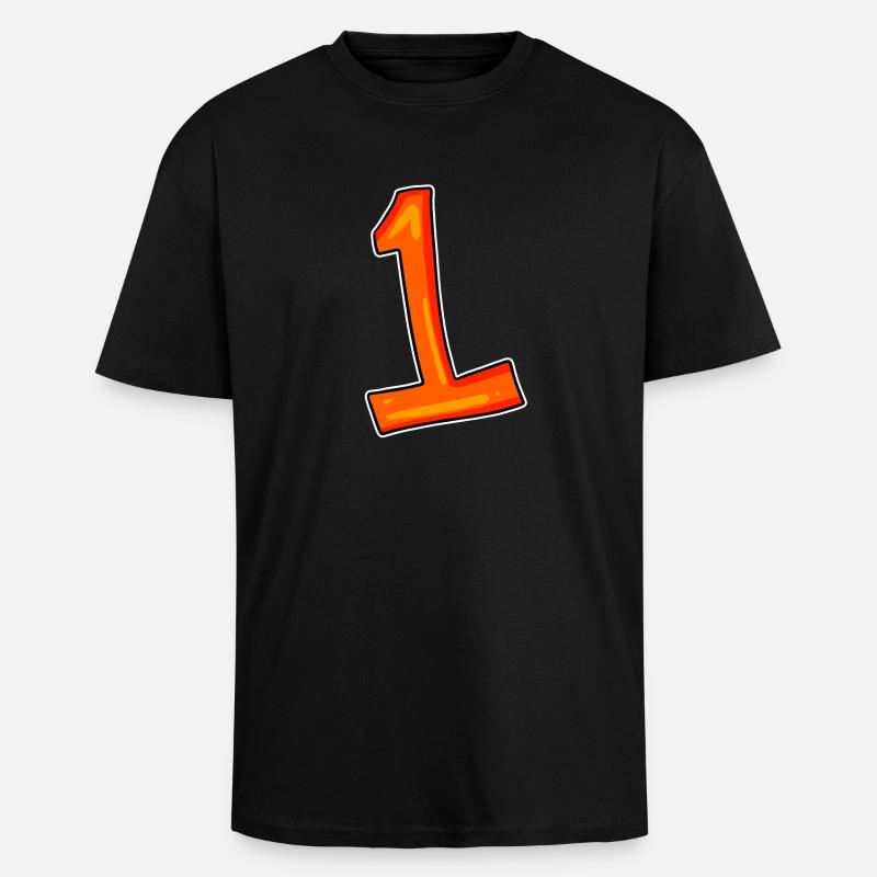 Nummer 1 - Oversized Heavyweight Unisex T-Shirt - Schwarz