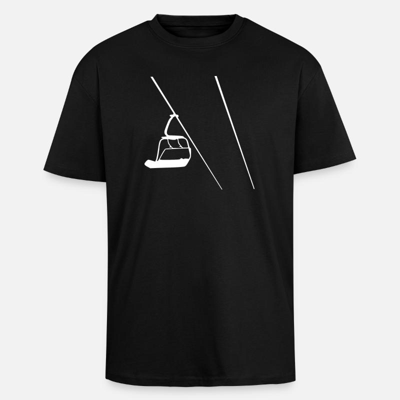 Télésiège - T-shirt unisexe oversize épais - noir