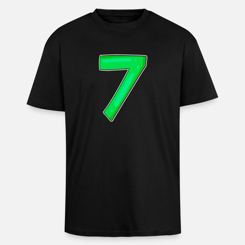 7 Numéro Numéro Vert - T-shirt unisexe oversize épais - noir