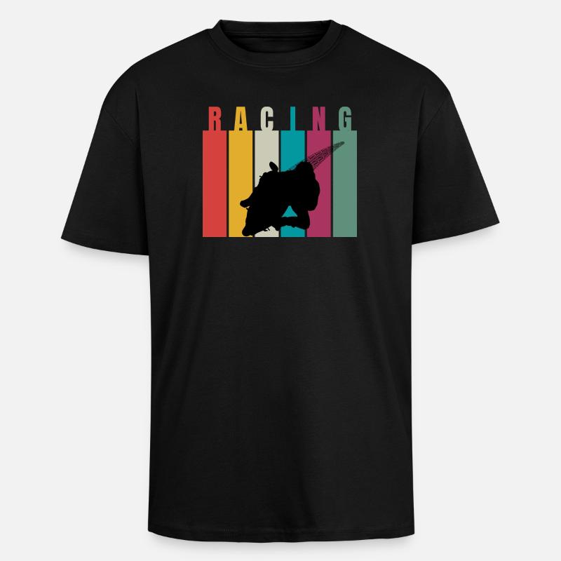 Racing Retro Silhouette - Oversized Heavyweight Unisex T-Shirt - Schwarz