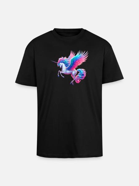 Licorne (02) - T-shirt unisexe oversize épais - noir