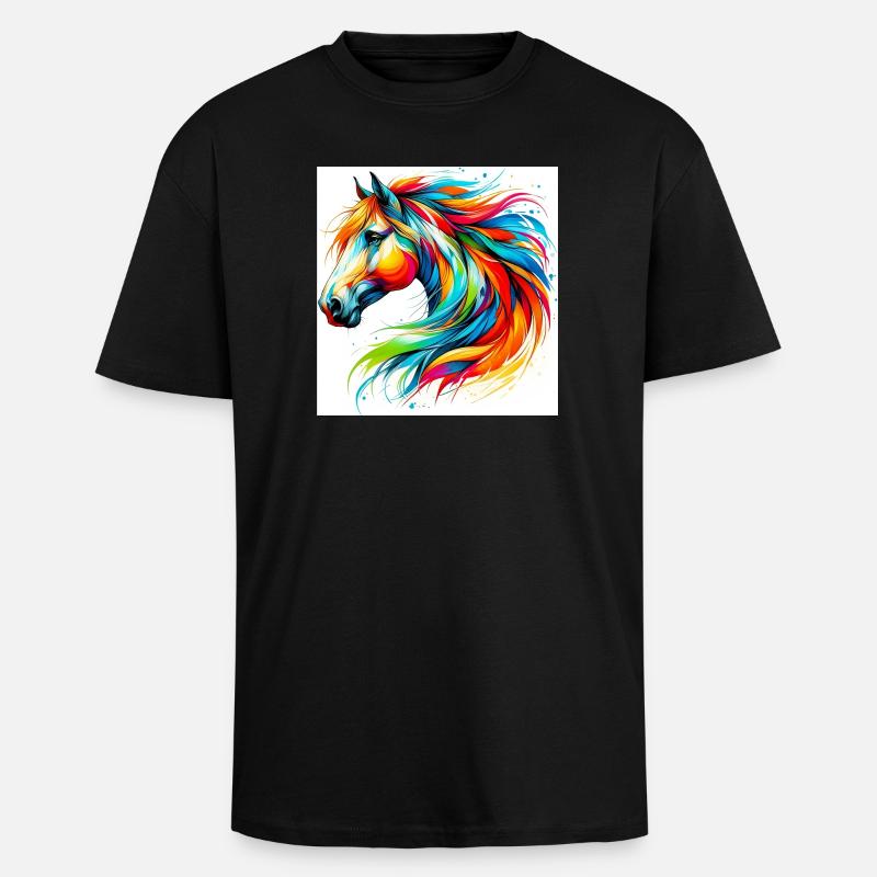 Cheval - T-shirt unisexe oversize épais - noir