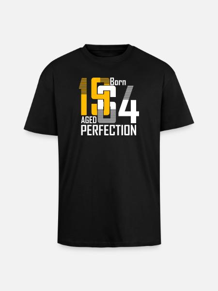 Geboren 1954 Gealterte Perfektion - Oversized Heavyweight Unisex T-Shirt - Schwarz