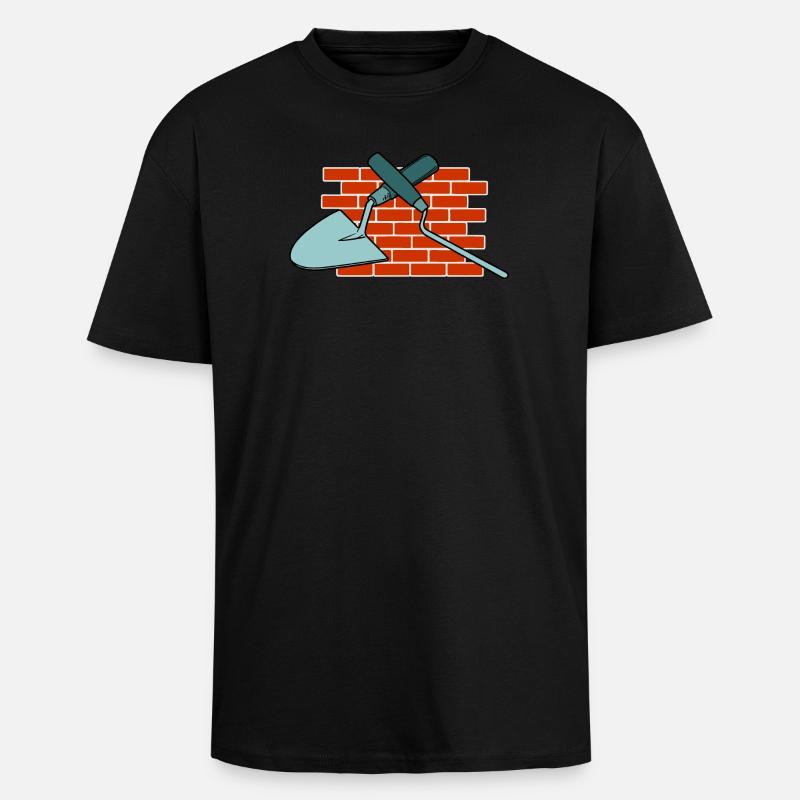 Mur A Joint Clou Et Truelle - T-shirt unisexe oversize épais - noir