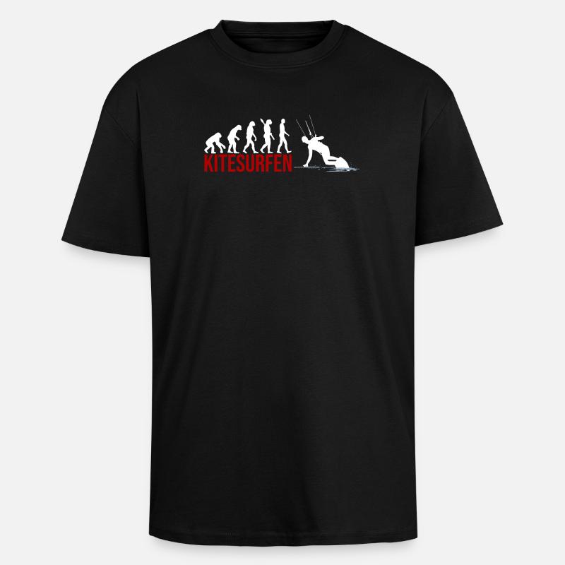 Evolution Kitesurfen - Oversized Heavyweight Unisex T-Shirt - Schwarz