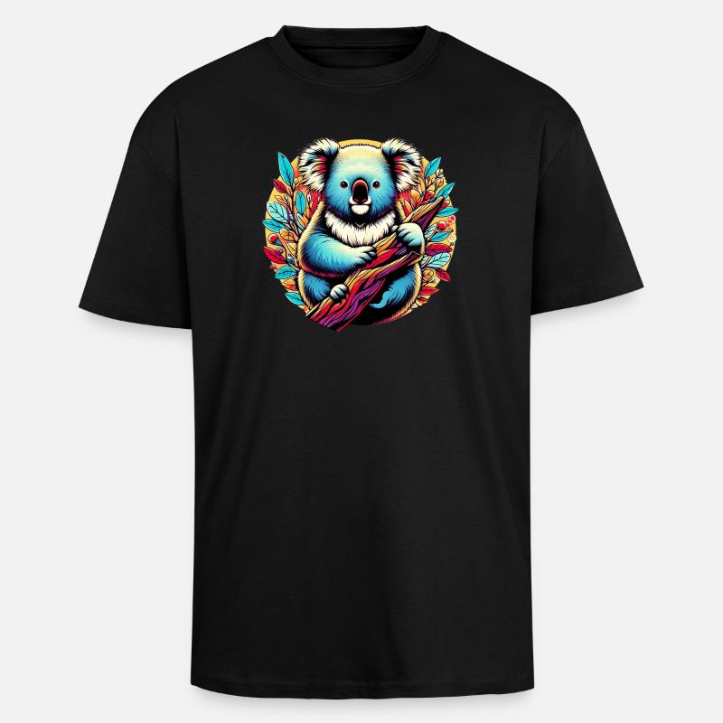 Koala - T-shirt unisexe oversize épais - noir
