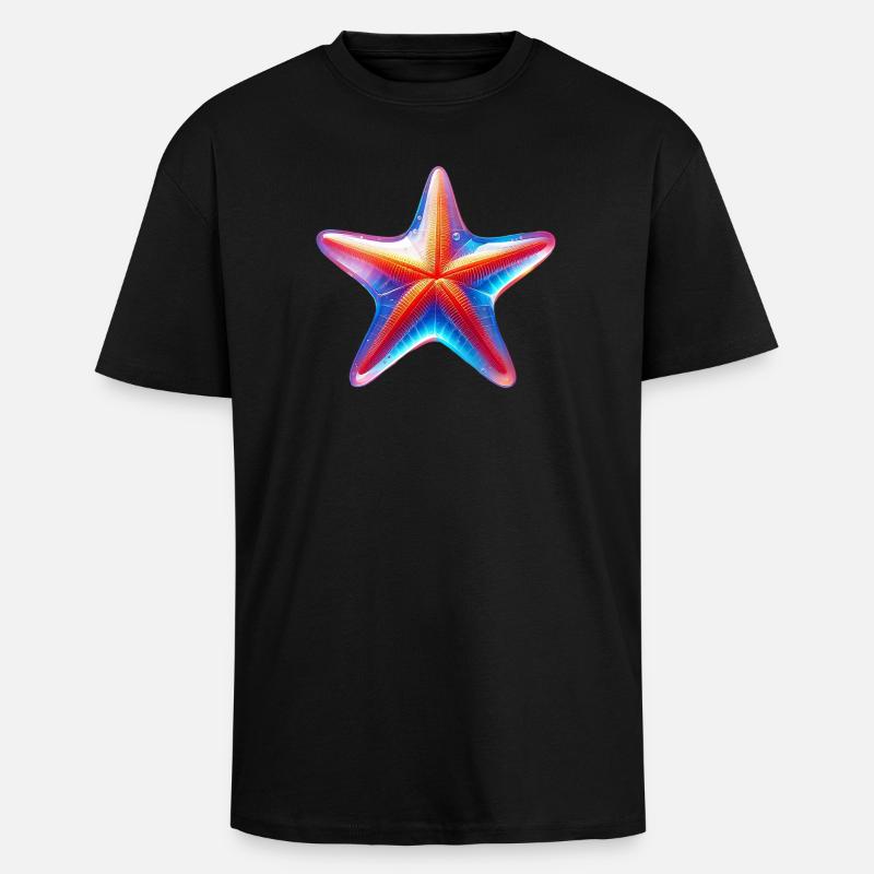 Seestern - Oversized Heavyweight Unisex T-Shirt - Schwarz