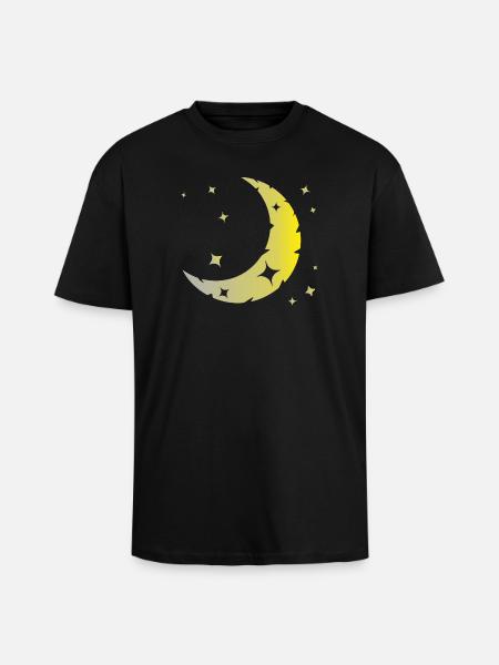 Moon and stars - Unisex Oversized Heavyweight T-shirt - black