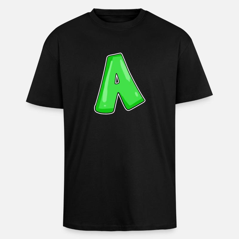 point A Point initial - T-shirt unisexe oversize épais - noir