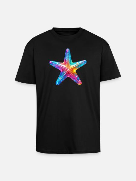 Étoile de mer - T-shirt unisexe oversize épais - noir