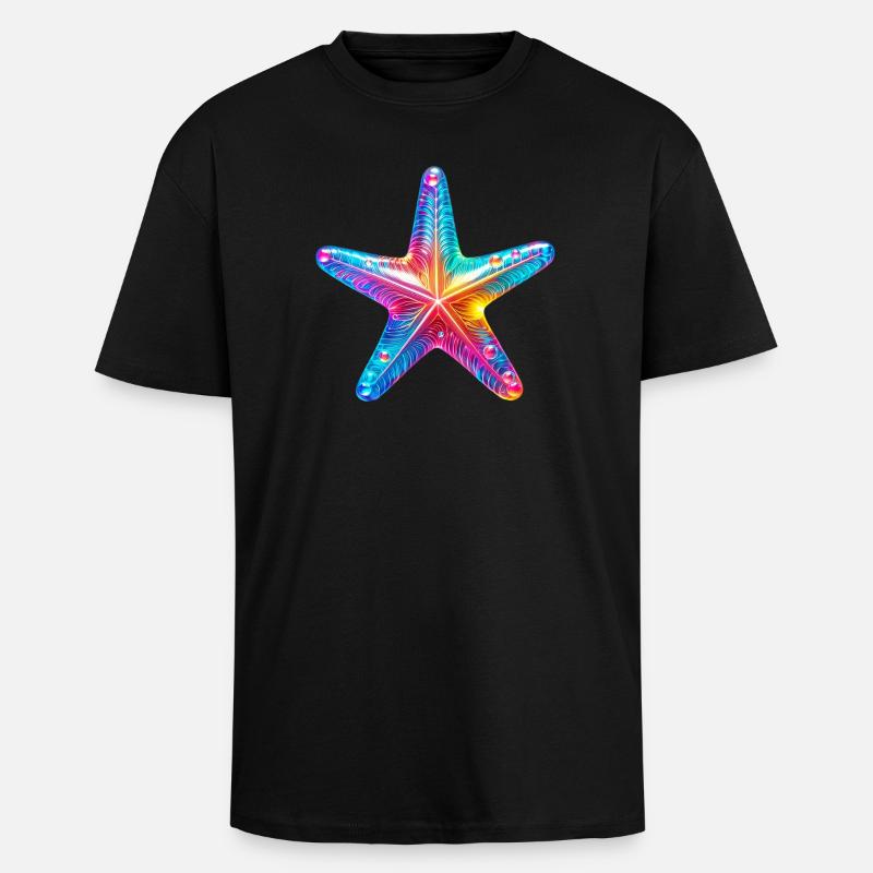Seestern - Oversized Heavyweight Unisex T-Shirt - Schwarz