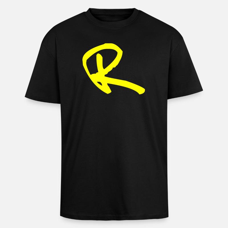 Buchstabe R - Oversized Heavyweight Unisex T-Shirt - Schwarz