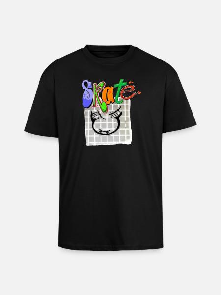 Skate - Oversized Heavyweight Unisex T-Shirt - Schwarz