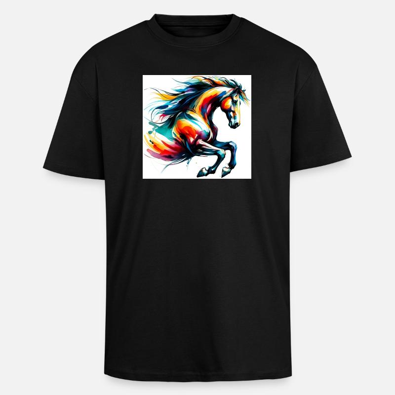 Cheval - T-shirt unisexe oversize épais - noir