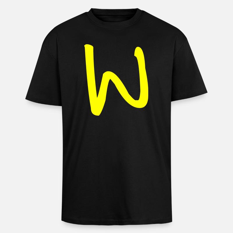 Buchstabe W - Oversized Heavyweight Unisex T-Shirt - Schwarz