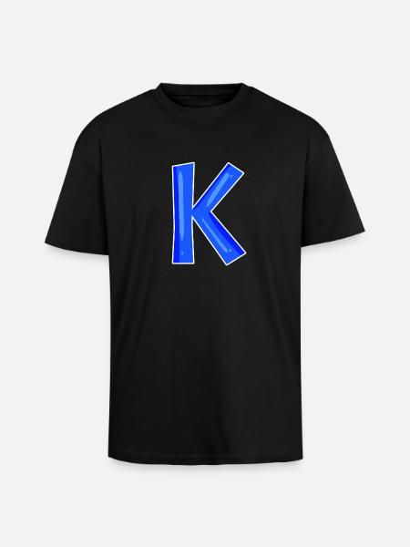 Letter K - Initial letter K - Unisex Oversized Heavyweight T-shirt - black