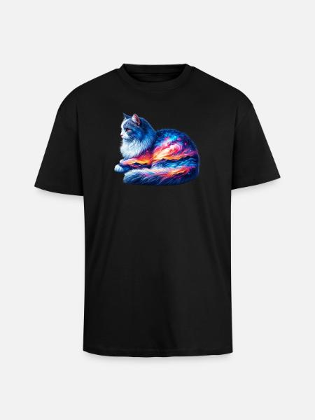 Chat - T-shirt unisexe oversize épais - noir