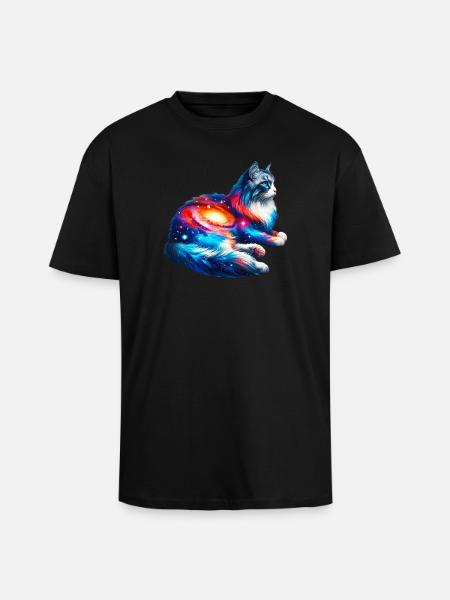 Chat - T-shirt unisexe oversize épais - noir