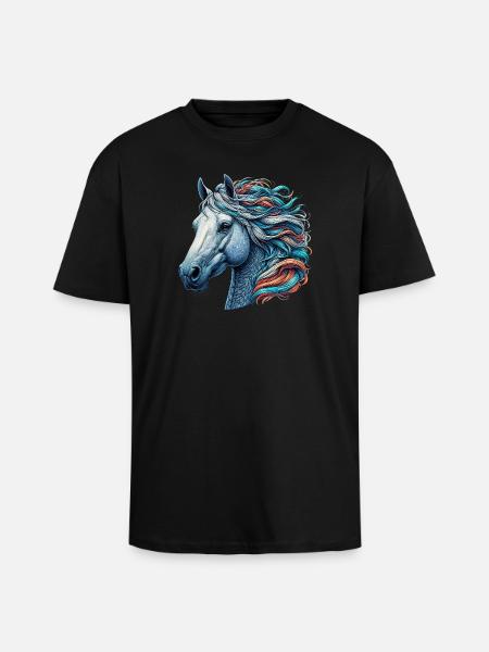 Horse - Unisex Oversized Heavyweight T-shirt - black