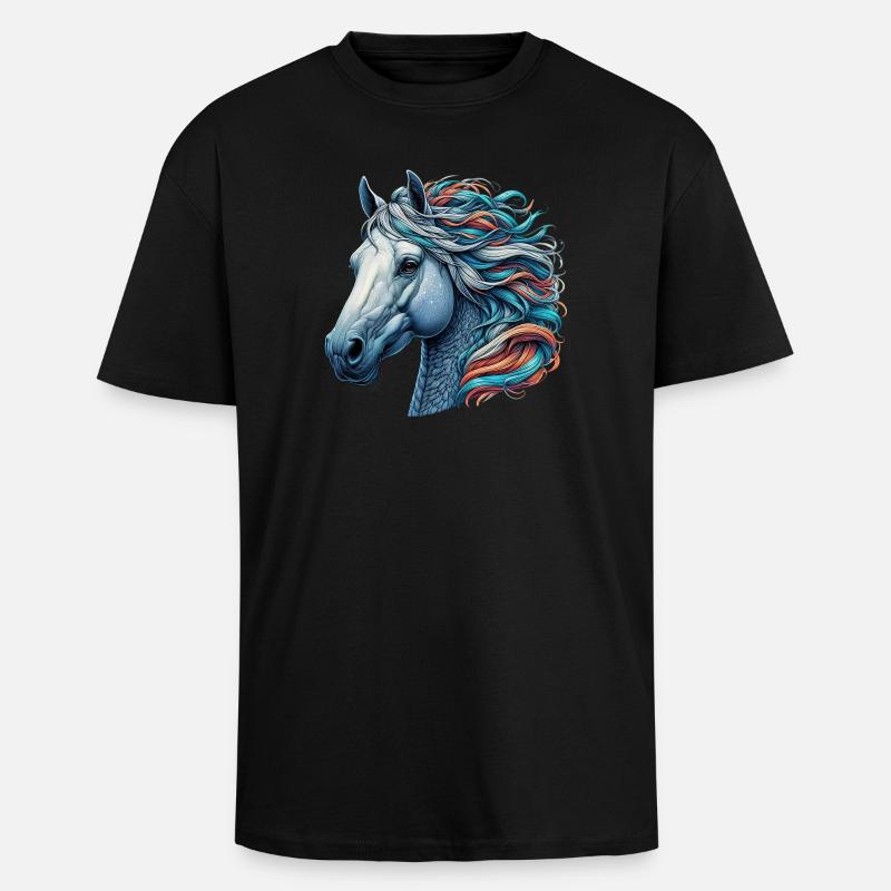 Cheval - T-shirt unisexe oversize épais - noir