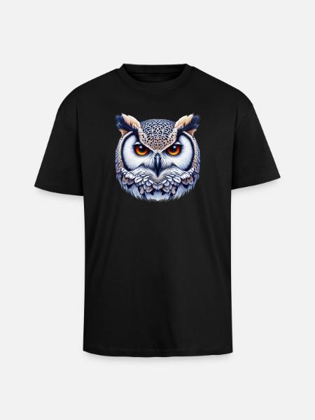 Owl - Unisex Oversized Heavyweight T-shirt - black