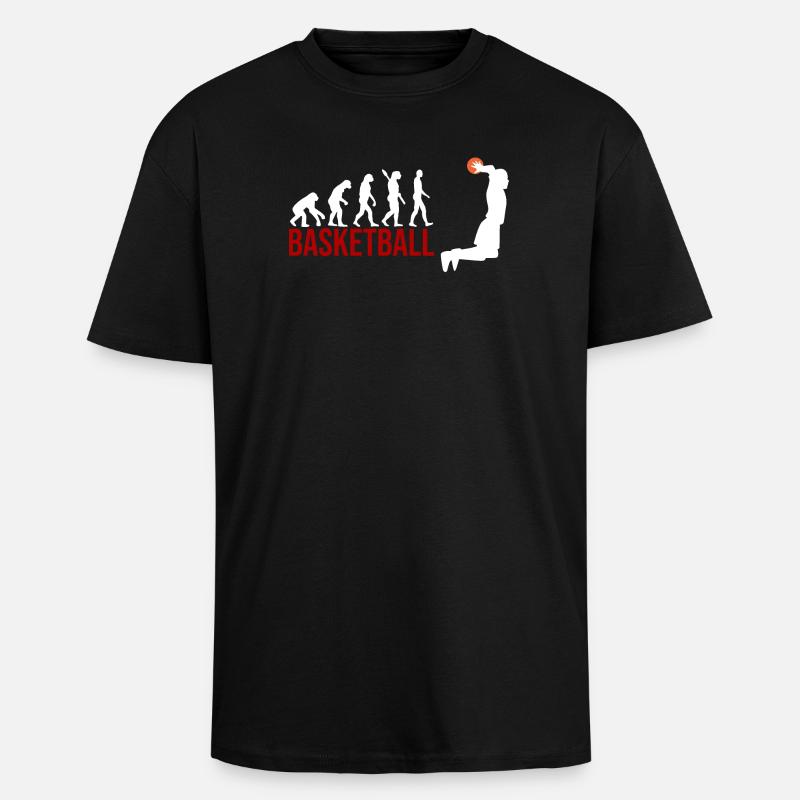 Evolution Basketball - Oversized Heavyweight Unisex T-Shirt - Schwarz