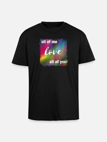 Je vous aime tous - T-shirt unisexe oversize épais - noir